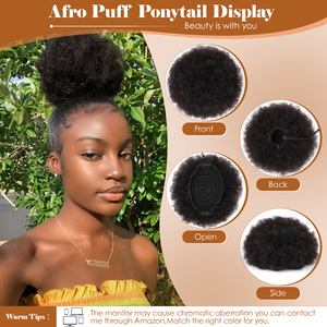 Chignon <span class=keywords><strong>Afro</strong></span> à cordon <span class=keywords><strong>de</strong></span> serrage, <span class=keywords><strong>queue</strong></span> <span class=keywords><strong>de</strong></span> <span class=keywords><strong>cheval</strong></span> 100% cheveux humains, bouclés crépus, durables, naturels, doux et lisses, <span class=keywords><strong>queue</strong></span> <span class=keywords><strong>de</strong></span> <span class=keywords><strong>cheval</strong></span> à clipser - Product Image 2