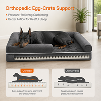 Lit pour animaux de compagnie de luxe écologique double face orthopédique toutes saisons, lit canapé pour chien et chat, design moderne, doux et confortable