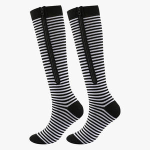 Chaussettes de compression avec fermeture éclair, hauteur genou, couleur unie, en nylon, pour le sport et la course à pied, pour jeunes - Product Image 5