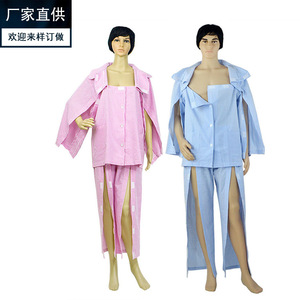 Batas ortopédicas para pacientes hombres y mujeres, para cuidado de enfermería de pacientes paralizados y postrados en cama, pijamas con tirantes laterales, holgadas - Product Image 1