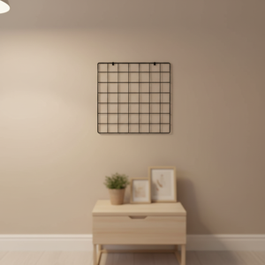 Panneau mural décoratif écologique et imperméable de forme carrée pour salon, <span class=keywords><strong>grille</strong></span> en fer DIY moderne pour accrocher des photos avec pompons amovibles - Product Image 2