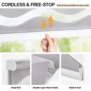 Chất lượng cao hai lớp Zebra Rèm cho Windows Polyester Vải cửa sổ Shades - Product Image 4