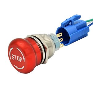 XDL17-22NS45/C Botón Pulsador de Paro de Emergencia Metálico de 22 mm, Tipo Hongo, con Retención, de Acero Inoxidable Rojo, 220 V, para Portátiles, IP65, Inox, 10 A - Product Image 2