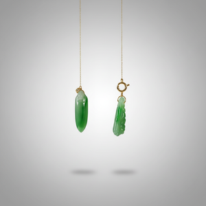 Модный кулон из натурального мьянманского жадеита зеленого цвета для комплекта украшений - Product Image 3