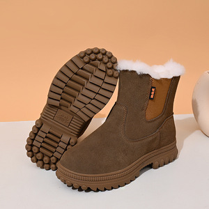 Snow Boots Men Winter Warm Fleece Lined Waterproof Thick Sole Outdoor Non Slip Mid Heel Solid Color Size 38 39 40 41 42 43 44 - Product Image 2