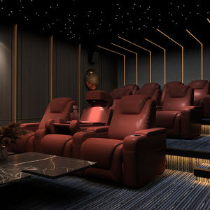 Индивидуальные современные сиденья для домашнего театра из натуральной кожи, Электрическое Кресло, кресло для кинотеатра, стулья со светодиодной подсветкой для медиа-зала - Product Image 2