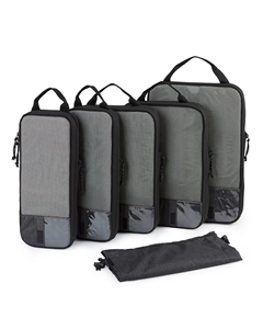 Ensemble de 6 cubes de rangement de voyage à fermeture éclair, légers et compressibles, pour un rangement polyvalent - Product Image 4