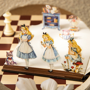 Paquete <span class=keywords><strong>de</strong></span> 50 hojas <span class=keywords><strong>de</strong></span> la serie Alicia en <span class=keywords><strong>el</strong></span> País <span class=keywords><strong>de</strong></span> <span class=keywords><strong>las</strong></span> Maravillas, <span class=keywords><strong>libro</strong></span> <span class=keywords><strong>de</strong></span> pegatinas PET troqueladas con temática <span class=keywords><strong>de</strong></span> cuento <span class=keywords><strong>de</strong></span> hadas, gran capacidad. - Product Image 1