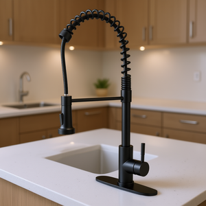 Grifo Mezclador de Cocina Monomando de Acero Inoxidable con Rociador Extraíble, Grifo de Fregadero de un Solo Orificio con Diseño de Resorte y Válvula de Cerámica - Product Image 2