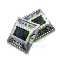Marqueur routier solaire LED en aluminium LS-02, étanche IP68, résistant à 20 tonnes, vente en gros, produit phare