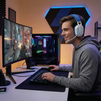 Casque de jeu tri-mode PJT-DEP2492, ultra-léger, microphone détachable, RGB, 900 mAh