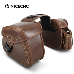 NiceCNC PU moto selle côté sac à outils bagages arrière sacs latéraux pour Harley Sportster XL 883 XL 1200 <span class=keywords><strong>Honda</strong></span> rebelle 300 <span class=keywords><strong>500</strong></span> - Product Image 1