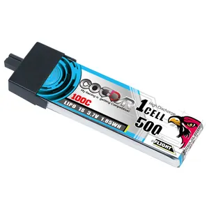 סוללת CODDAR RC LiPo 1S 500MAH 3.7V 100C A30 ראש פלסטיק FPV מיני מזל""ט משודרג מ-1S 450MAH