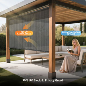 Persianas enrollables manuales impermeables <span class=keywords><strong>para</strong></span> exteriores con manivela, protección UV, resistentes al viento, <span class=keywords><strong>para</strong></span> patio, balcón, porche - Product Image 3