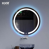 Miroir LED intelligent mural de luxe pour salle de bain, rectangulaire, éclairé, de 24 à 86 pouces, idéal pour les hôtels modernes