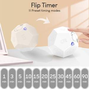 Temporizador de Cubo Mini de 12 Caras con 11 Tiempos Preestablecidos, Temporizador Flip Pomodoro <span class=keywords><strong>para</strong></span> Gestión del TDAH, Ejercicio, Estudio, Cocina - Product Image 3