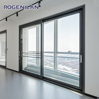 Porte coulissante en aluminium ROGENILAN AS2047, double vitrage trempé, porte extérieure insonorisée et écoénergétique, balcon, patio