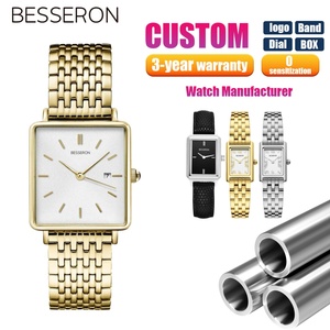 Montre personnalisée Besseron Supplier : Créez votre propre montre avec logo privé, bracelet en acier inoxydable, montre carrée pour femme de bureau. - Product Image 2