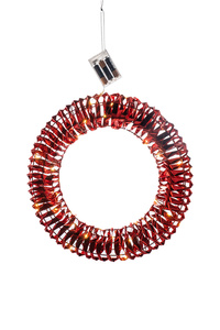 พวงหรีดทรงกลมพลาสติกเมทัลลิกสีรุ้ง ยี่ห้อทรีสมาส สำหรับตกแต่งคริสต์มาส ปรับแต่งได้ คุณภาพพรีเมียม เหมาะสำหรับตกแต่งภายในและภายนอกอาคารในช่วงเทศกาล - Product Image 2