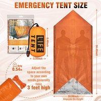 Tente de survie d'urgence en aluminium imperméable à deux personnes avec logo personnalisé, film thermique en mylar