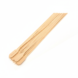 Spiedini a forma di pagaia essiccati in legno da 30 cm 25 pezzi Set di strumenti per barbecue da campeggio all'aperto bastoni piatti fino a 50cm di lunghezza per uso cucina - Product Image 2