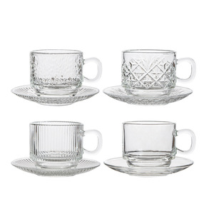 Glass Coffee <b>Cup</b> <b>Set</b> 300Ml Stackable With Handle For Afternoon <b>Tea</b> Adults - Product Image 5