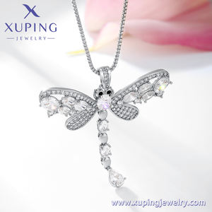 XUPING Collar de Libélula de Acero Inoxidable con Incrustaciones de Zirconia, Joyería de Moda Inspirada en la Naturaleza - Product Image 5