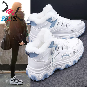 Zapatillas Deportivas de Mujer con Plataforma Alta y Forro de Felpa, Modernas, Casuales, para Caminar y Correr, Otoño, Cálidas, de Algodón, para Estudiantes y Damas, 2025 - Product Image 1