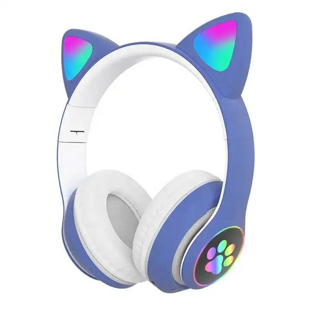 High Quality Dynamic Cat Ear TWS Wireless Headphones with RGB Light IPX5 Waterproof for 5.0 Super Bass for Children
