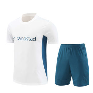 Uniformes de Fútbol de Verano, Conjunto de Entrenamiento de Manga Corta, Jersey 25/26 Marsella, Transpirable, Poliéster, Secado Rápido, Cuello Redondo, Unisex - Product Image 4