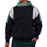 Pull à capuche oversize pour homme, vierge, multi-panneaux, color-block, à épaules tombantes, vente en gros, direct usine