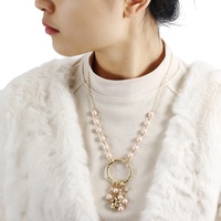 Collier court à pampilles avec chaîne à maillons en imitation perle, style bohème délicat pour femmes, nouveau modèle JH