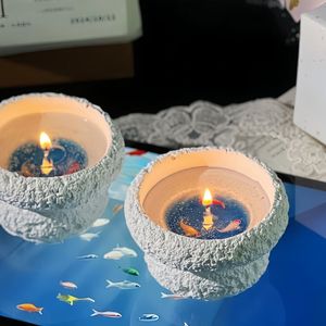 암석 질감 세라믹 용기 소이 왁스 캔들 플로럴 악센트 바이럴 스타일 공장 직판 니치 홈 프래그런스 선물 - Product Image 4