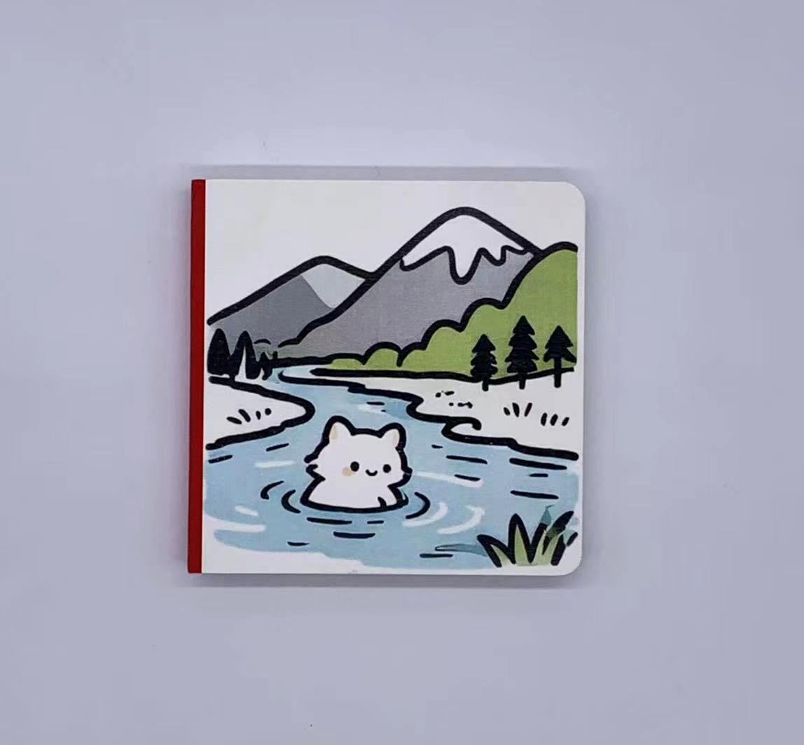 Il gattino sta pescando.