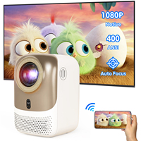 Mini projecteur vidéo portable de poche pour cinéma maison, intelligent, LCD LED, Android, WiFi, compatible 4K, 400 lumens, stéréo HIFI, camping
