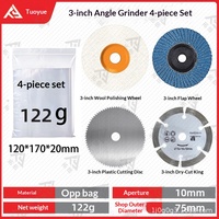 Disque de coupe Tuoyue 75 mm pour meuleuse d'angle, applications carrelage, bois, métal, trou intérieur 10 mm