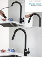 Robinet de cuisine moderne en acier inoxydable, rotation à 360°, robinet mélangeur d'eau froide et chaude extensible