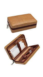 Étui de voyage en cuir pour cigares en gros direct d'usine pochette portable étanche à <span class=keywords><strong>3</strong></span> doigts pour hommes - Product Image 2