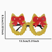 Gafas Decorativas con Diseño de Árbol de Navidad Dorado y Pedrería, Accesorio para Disfraces de Fiesta Navideña, Novedad con Temática Navideña