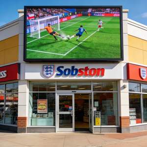 130-дюймовый уличный LED-экран для рекламы в розничных магазинах и ресторанах, видеостена 1,6x2,88 метра для трансляций футбольных матчей и спортивных событий, <span class=keywords><strong>P3</strong></span> LED-экран - Product Image 1