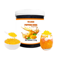 Mango smaak Popping Boba Parels Zak 1,2kg China Groothandel Concentraat Bubble Tea Halal Gecertificeerd Suikerstroop Additieven