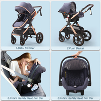 Poussette 3 en 1 de haute qualité pour bébé, système de voyage, porte-bébé réglable