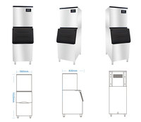 Machine à glaçons commerciale en acier inoxydable de 230 kg avec compresseur et contrôle PLC, vente directe usine