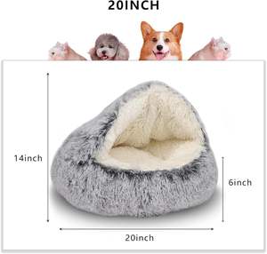 Camas para Perros de Lujo al por Mayor, Cálidas y Cómodas, con Capucha, Lavables, de Piel Sintética, Diseño Sólido, en Oferta - Product Image 2