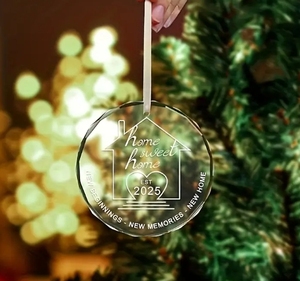 Wholesale Personalized Christmas Tree Decoration Crystal Hanging Ornament with <b>Engraved</b> Logo and Polished Angel Theme - Product Image 2