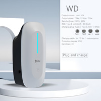 Nuevo Diseño de Estación de Carga para Vehículos Eléctricos Wallbox de 22 kW, 7 kW, 11 kW, Tipo 2, 16 A, 32 A, IP66, Impermeable, Enchufe Doméstico, Listo para Usar