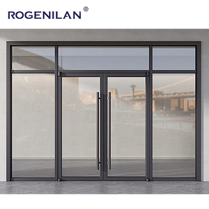 Portes battantes commerciales Rogenilan Shop Eingang en aluminium à double vitrage trempé pour extérieur KFC - Product Image 6