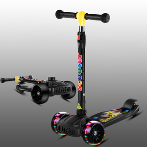 Trottinette de sport pour enfants, trottinette à LED lumineuse en PU, 3 <span class=keywords><strong>roues</strong></span>, musique cool, lumière LED, pliable, trottinettes pour enfants - Product Image 5