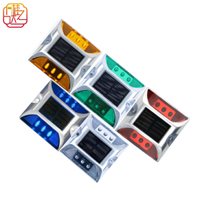 Catarifrangente Stradale Solare <span class=keywords><strong>a</strong></span> LED da 20T per Sicurezza Stradale, Segnalazione di Avvertimento, Marcatura di Vialetti e Pontili - Product Image 1