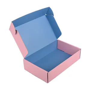 Luxus benutzer definierte Logo Wellpappe rosa Farbe Schmuck Hautpflege Versand Mailer Papier box